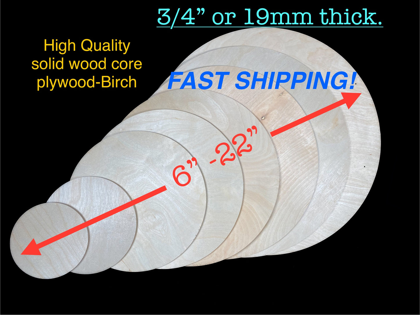 Plywood Rounds 3/4” high Quality High Density