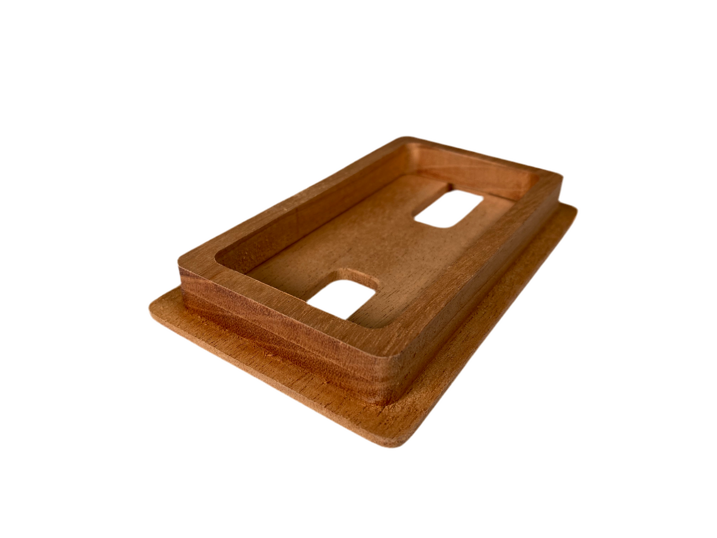 Mahogany Rectangle wood Cable Hole Grommet