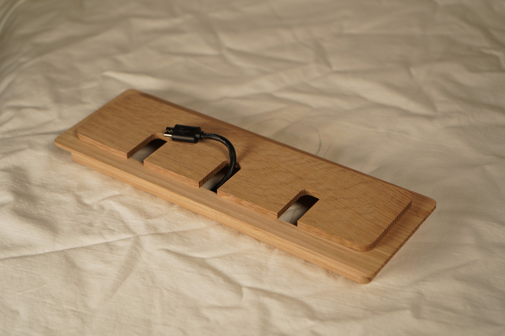 Square Wood Cable Hole Grommet Executive