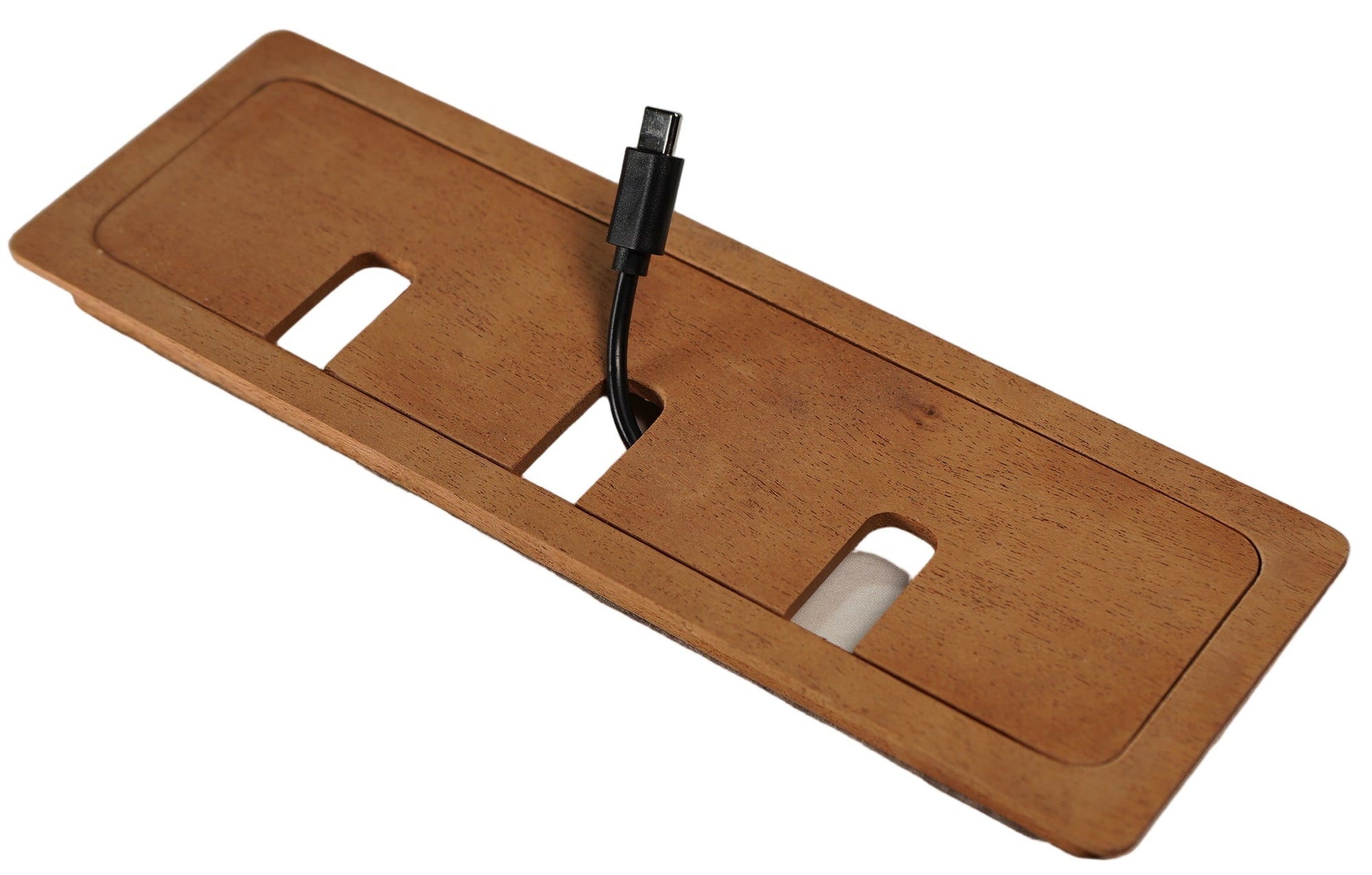 Square Wood Cable Hole Grommet Executive