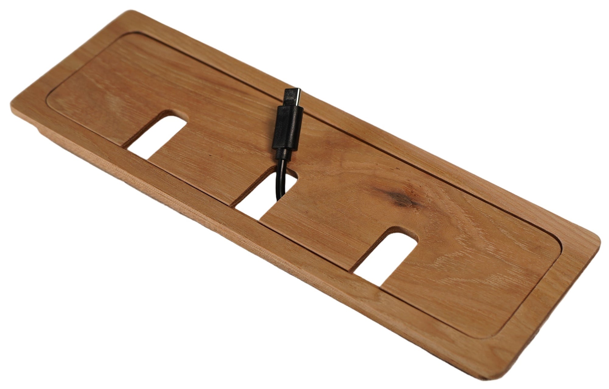 Square Wood Cable Hole Grommet Executive