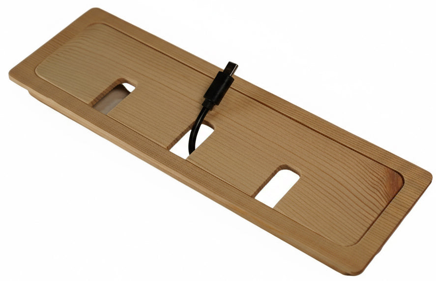 Square Wood Cable Hole Grommet Executive