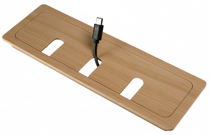 Square Wood Cable Hole Grommet Executive