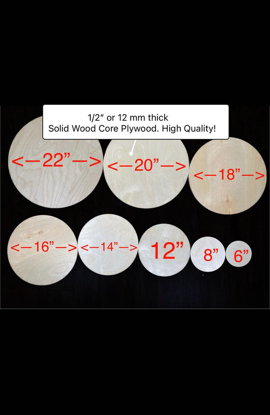 Plywood Rounds 1/2” high Quality High Density