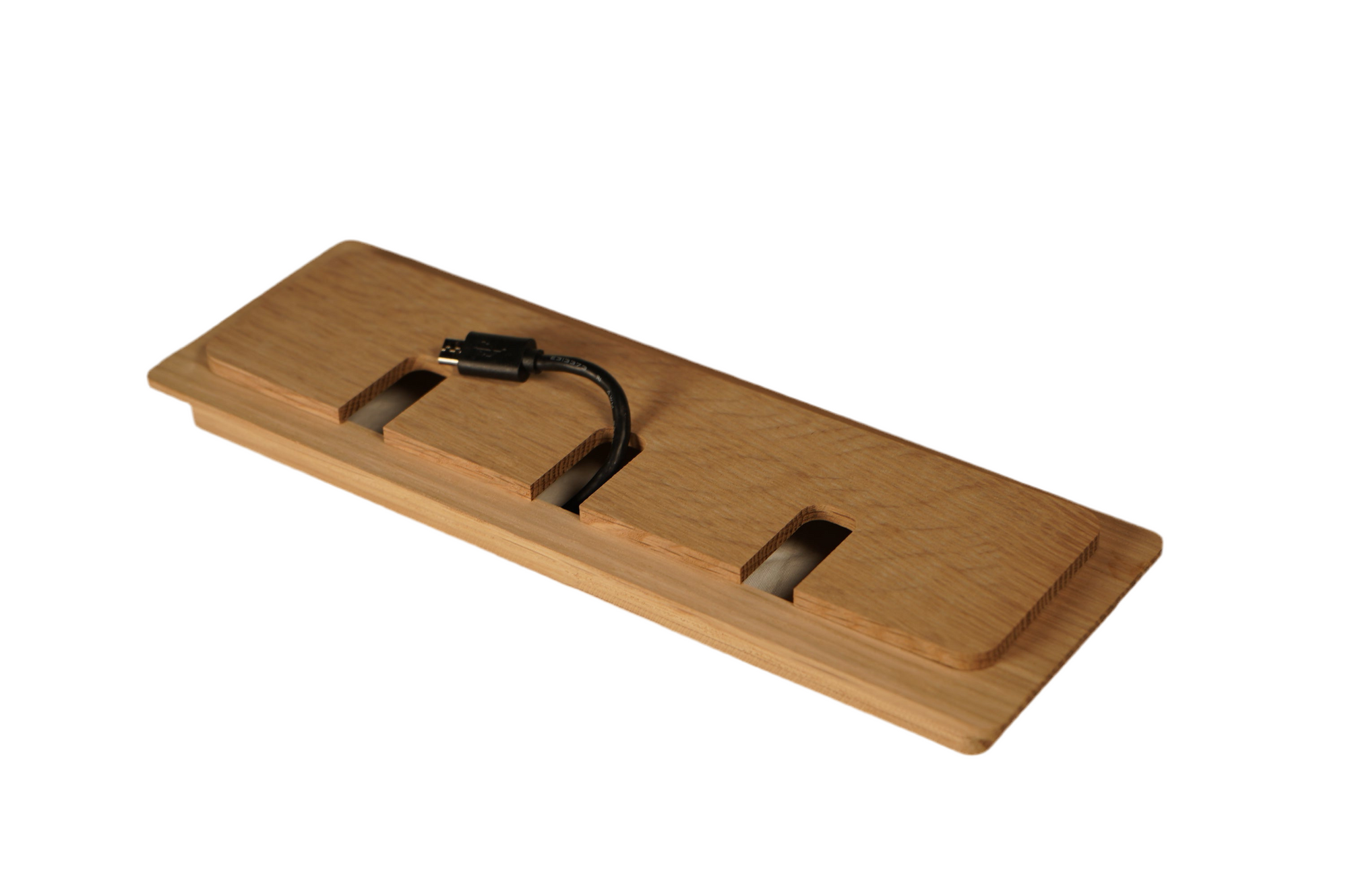 Square Wood Cable Hole Grommet Executive