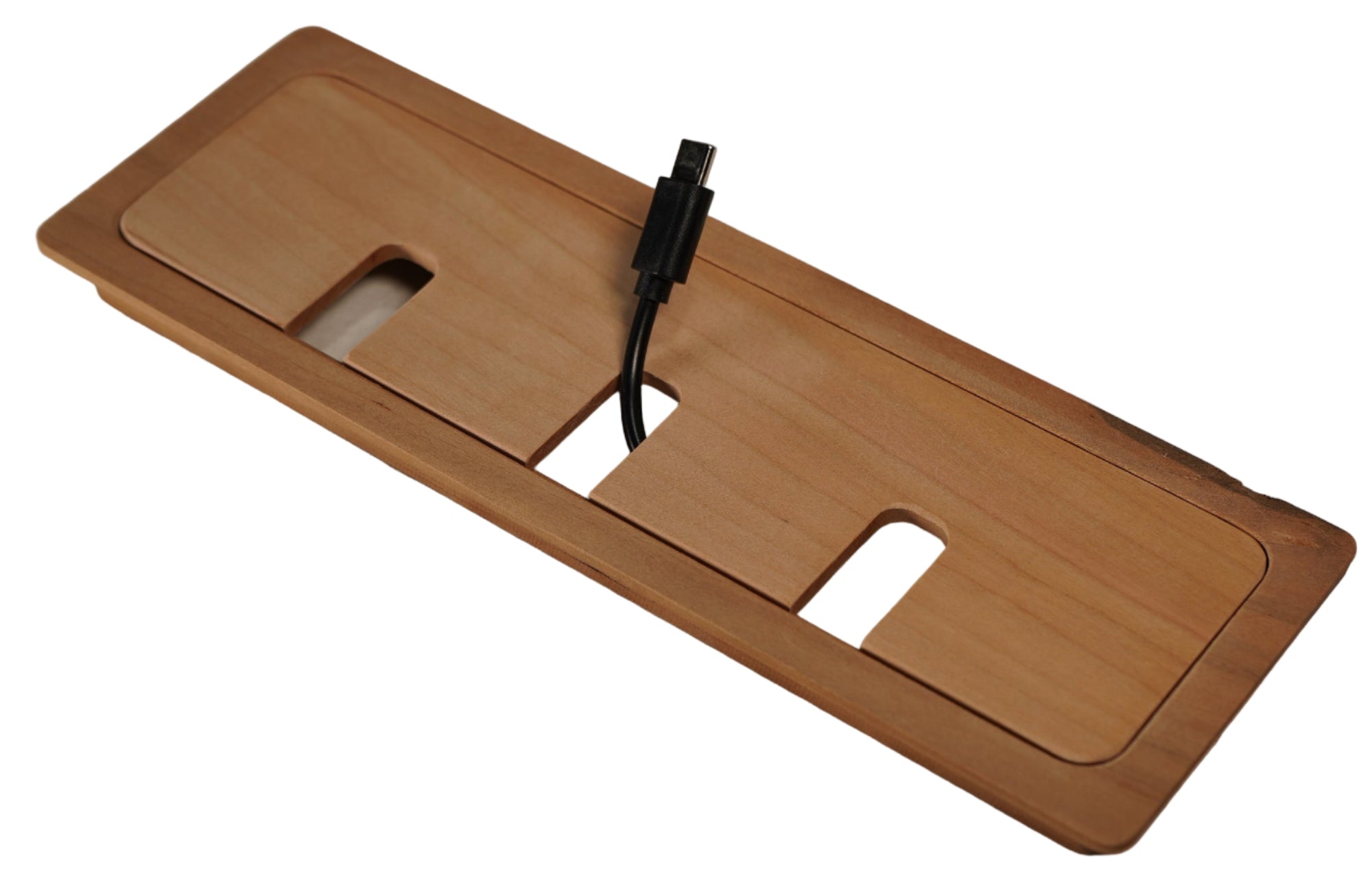 Square Wood Cable Hole Grommet Executive