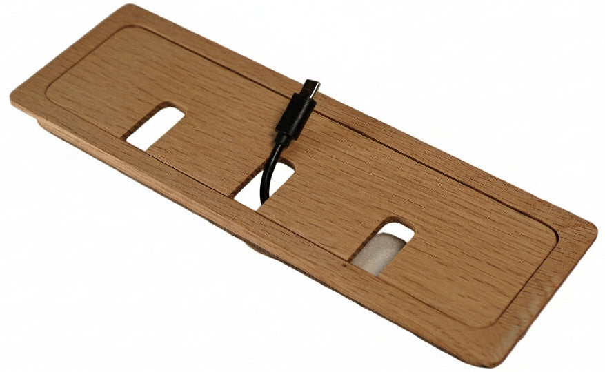 Square Wood Cable Hole Grommet Executive