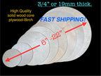 Maple Plywood Rounds: CNC Laser Cut Wood Discs (3/4" Thick)