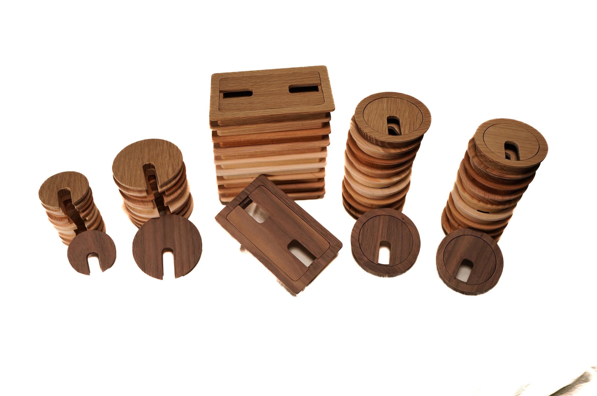 Wood Square Cable Hole Grommets
