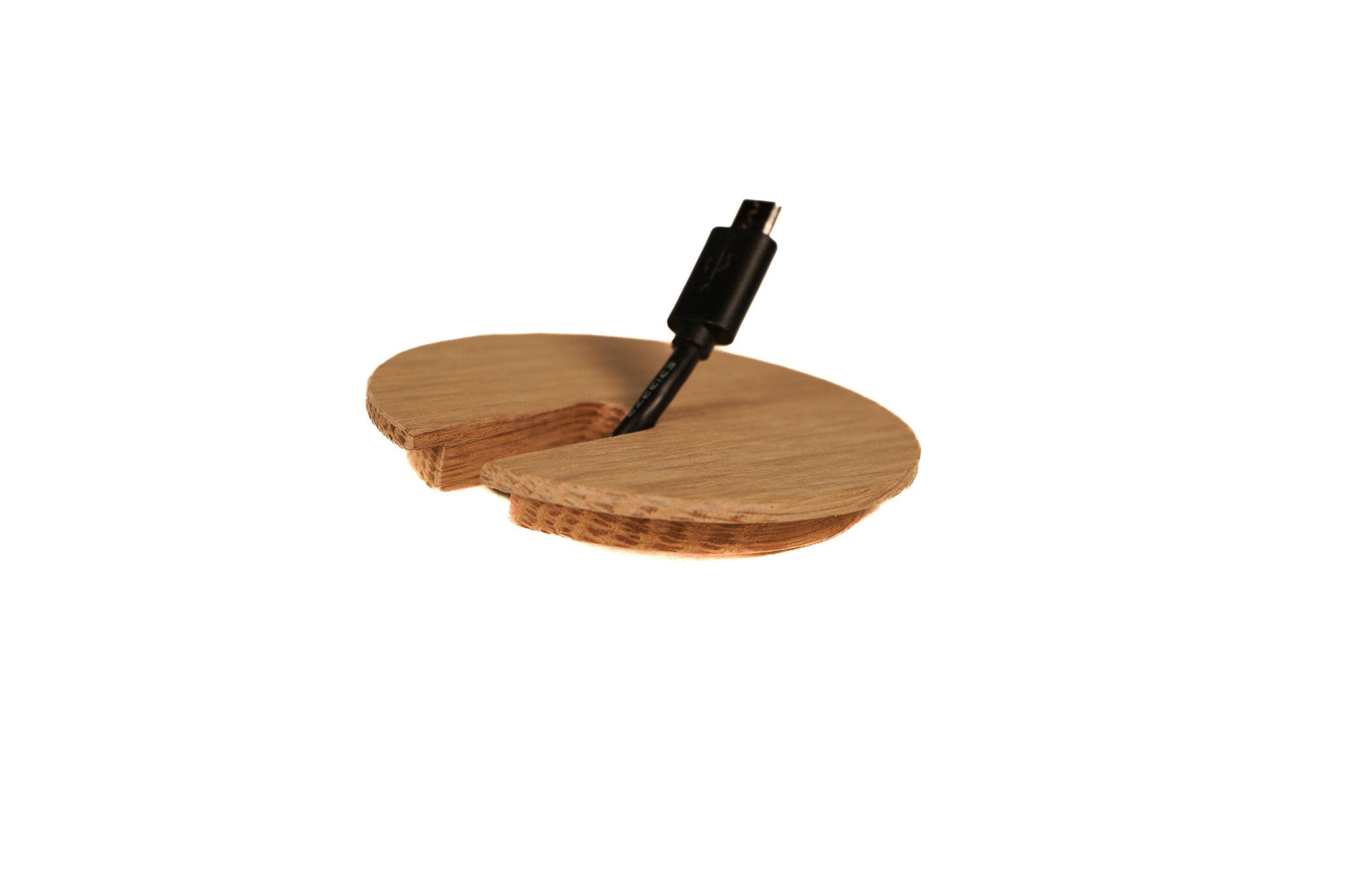White Oak Wood Cable Hole Grommet